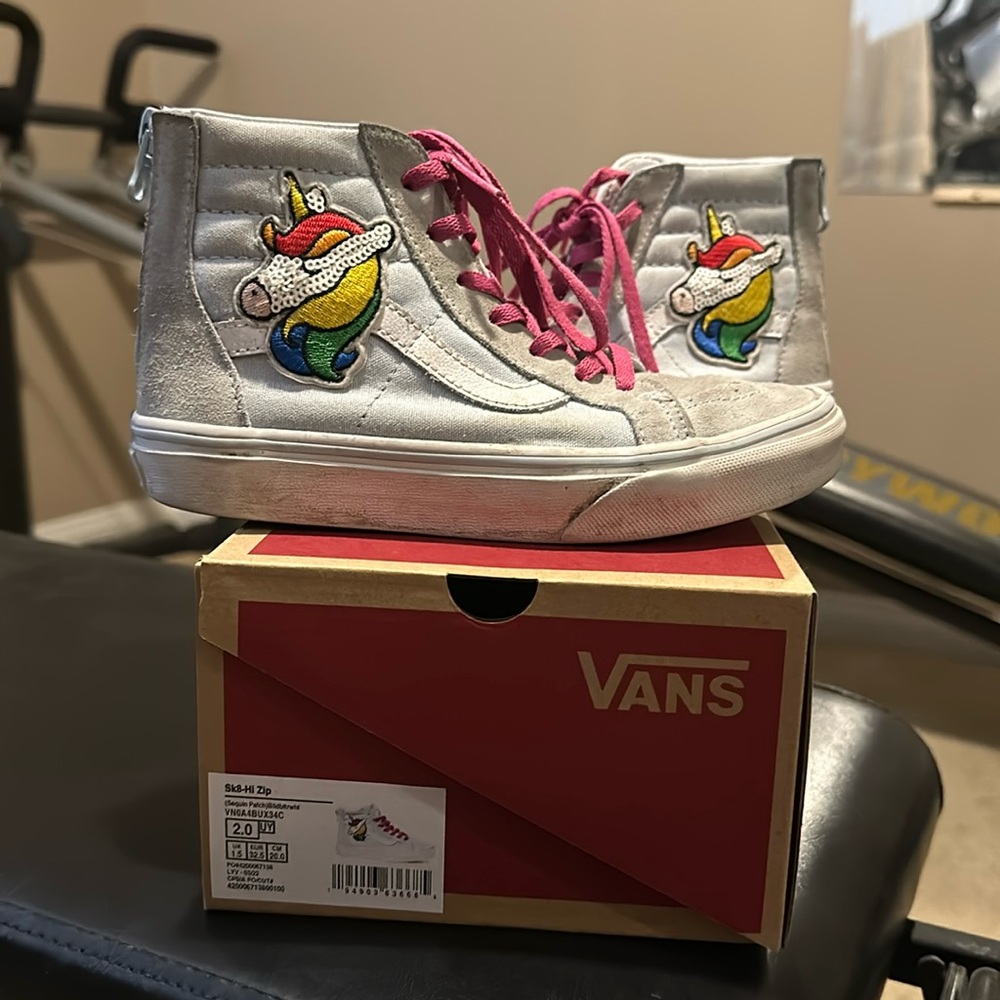 Vans Used girl rare unicorn Sk8-Hi Zip size 2.0